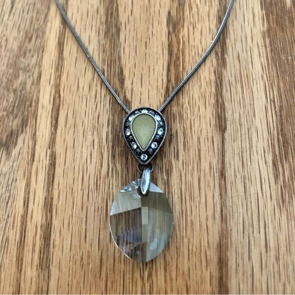 Touchstone Crystal | Enamel and Crystal Pendant Necklace | 15.5” Adjustable - Picture 2 of 4